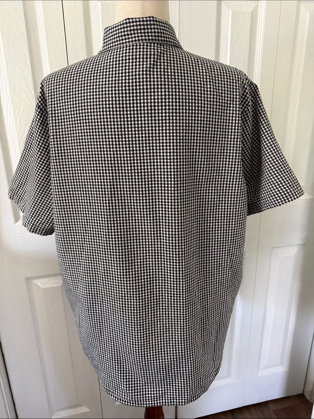 Vintage 90s Lemon Grass Black and White Gingham Shirt with Daisy Detail Sz XL - Picture 5 of 8